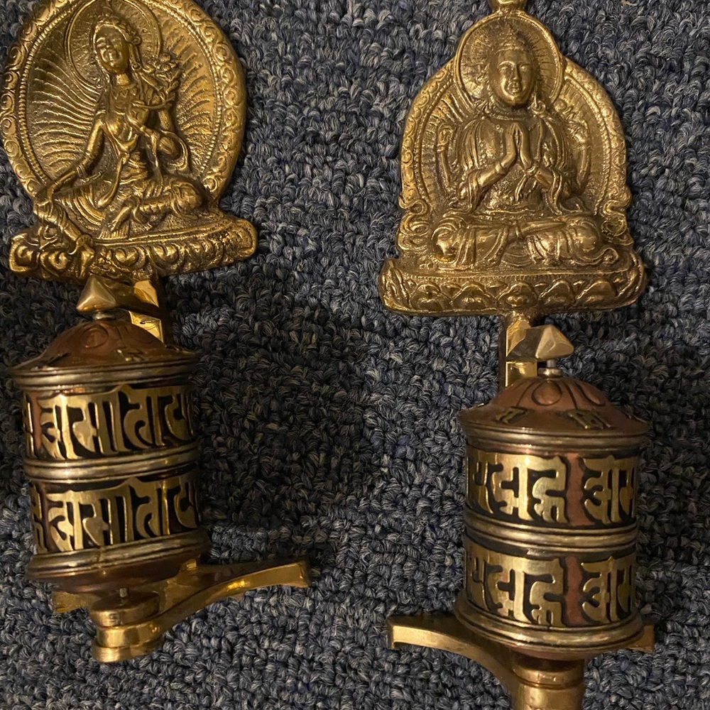 2 beautiful prayer wheels